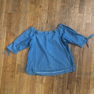 Chambray Off-the-Shoulder Top